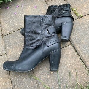 Blondo Canada BLK Leather Heeled Ankle Boots, 7 Summer Sale